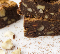 Chocolate Peanut Butter Nut Brownies (Gluten free, Flourless). Deliciously chewy homemade brownies. This easy to follow recipe makes the best nutty brownies